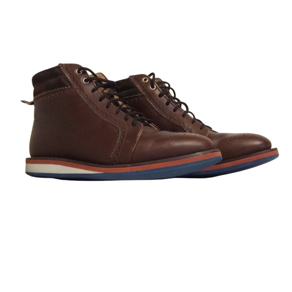 Thom Browne High Top Brogue Brown Leather Boots 7 - Picture 1 of 13